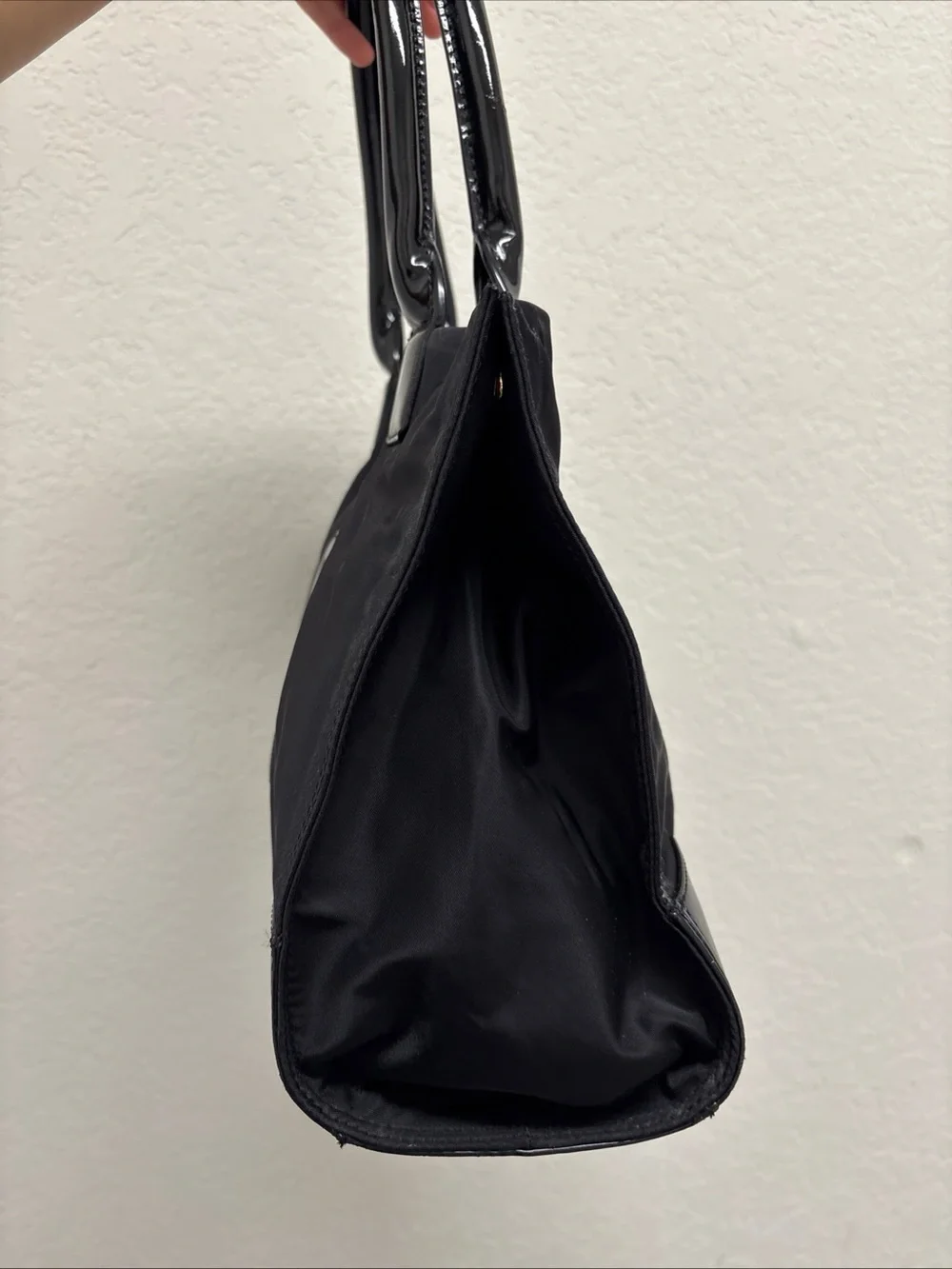 Tory Burch Black Patent Trim Nylon Tote